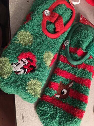Christmas Fuzzy Socks - 2 Pairs Adult 7-9   Stocking Stuffers  - Picture 1 of 2