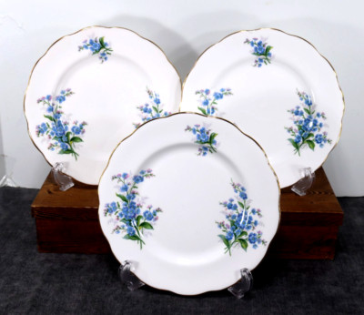 LOT of 3 Royal Albert (England) 'Forget Me Not' Salad Plates  8 1/8'' - EXC COND!