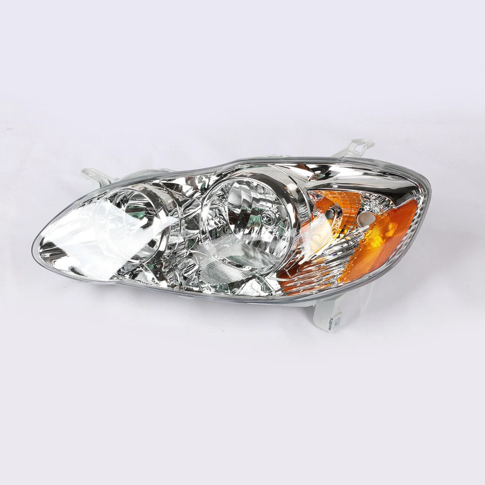 Par de faros de carcasa cromados aptos para Toyota Corolla 2003-2008 izquierda y derecha Foto 2 de 4