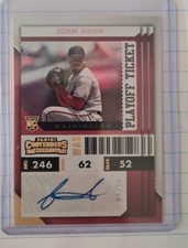 2022 Panini Chronicles Joan Adon Contenders Playoff Ticket Auto /10 Nationals RC