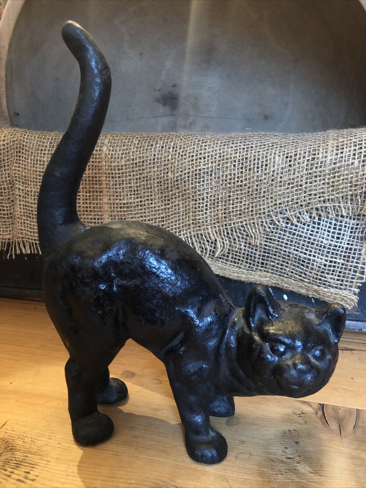 1930's Cast Iron Scaredy Cat Doorstop on Chairish.com