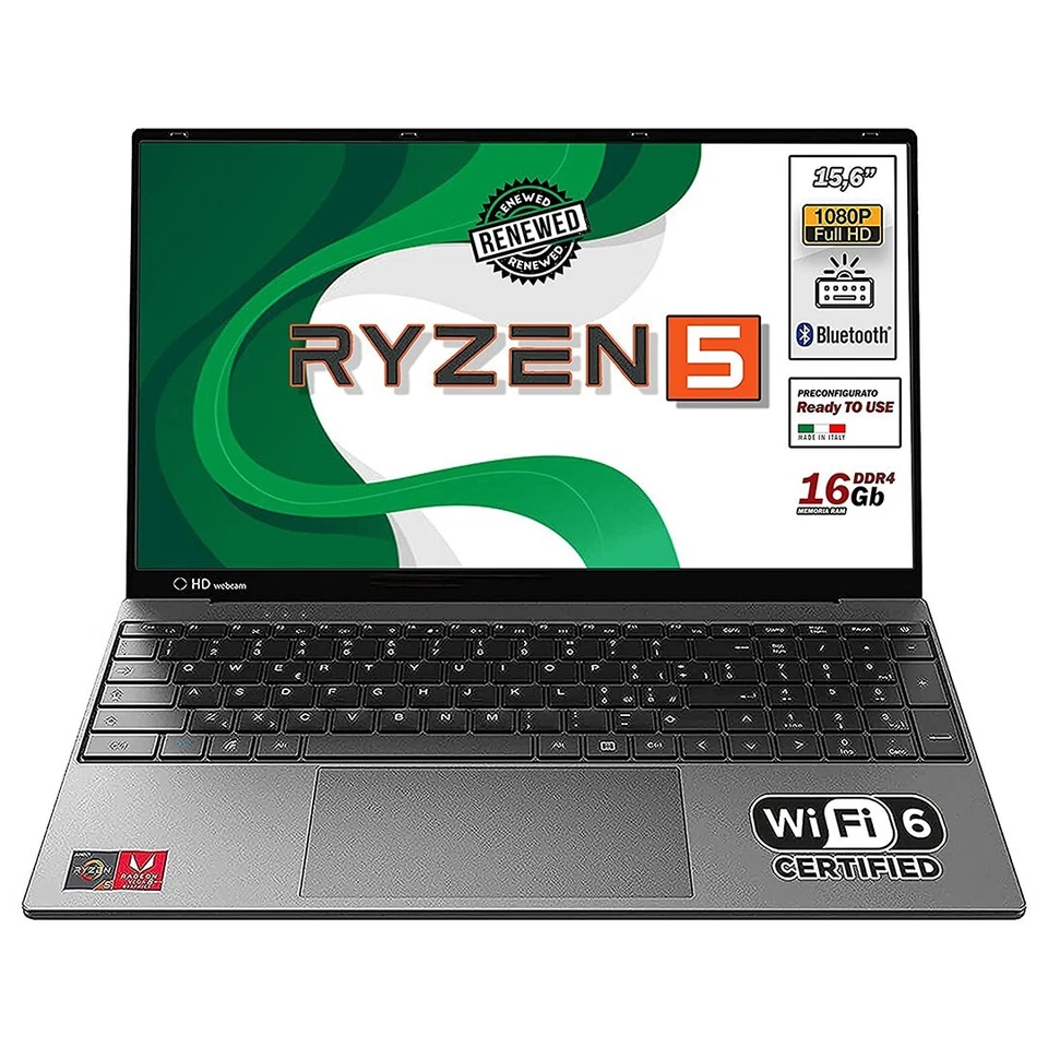 Notebook Microtech AMD Ryzen 5 QuadCore SSD 512GB RAM 16GB Win11Pro Retro Radeon