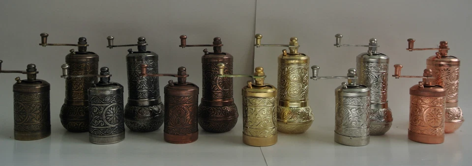 Set of 2, Turkish Black Pepper Grinder, Manual Hand Mill 4.3" / 3.2" Height  - Image 4 of 4