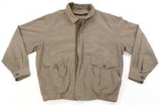 Rare Vintage WOOLRICH Flannel Lined Full Zip Bomber Jacket 90s 2000s Brown SZ L