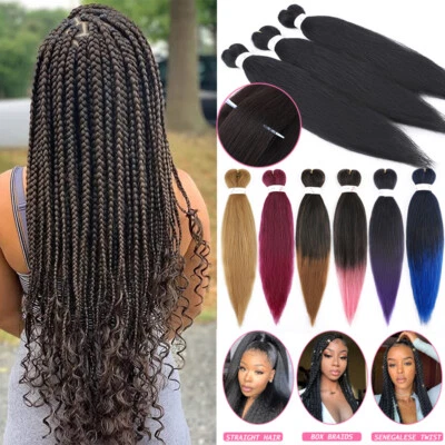 S-NOILITE 20" EZ Braids Braiding Yaki Pre-stretched Hair Extension Straight Soft as Human