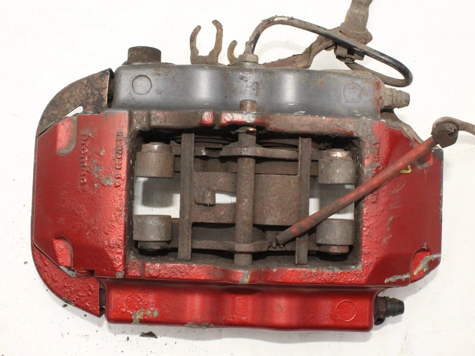 Audi Q7 2007 Mk1 левый пассажирский задний тормозной суппорт 3.0 TDI Brembo красный - Изображение 4 из 4