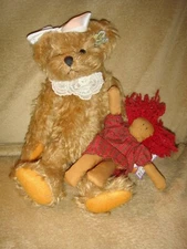 Annette Funicello Ginger & Spice Mohair Bear & Fabric Doll