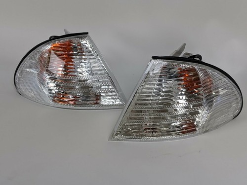 fit 99-01 BMW E46 4DR Sedan CLEAR CORNER LIGHTS PAIR 323i 328i 330i - Picture 1 of 2