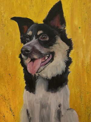 Customizable Pet portrait painting on canvas