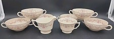 8-Old Ivory SYRACUSA Arcadia Double Cream Soup bowls , Cup & Creamer
