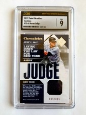 2017 PANINI CHRONICLES BLUE AARON JUDGE RC/PATCH! 99/499! CSG 9! 1/1! JERSEY #!