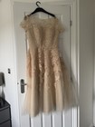 JJs HOUSE Champagne Wedding Dress tea length Size 12