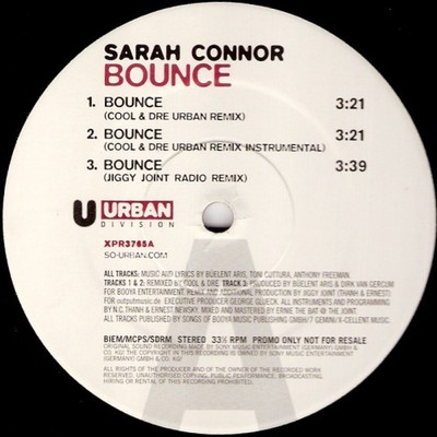 Sarah Connor - Bounce - Used Vinyl Record 12 - 88 - Promo - F4593z
