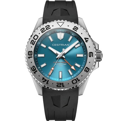 Cestrian Ocean Serie Herrenuhr CO-TBS002 Tropical Blue Dial Silikonarmband 200M