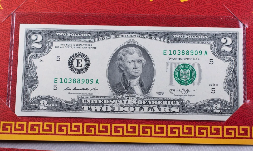 2021 Lucky Money Notes Year of the Ox 2013 & 2017 UNC $2 Federal Reserve Notes - Image 3 of 4
