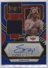 2024 Panini Select WWE Memorabilia Blue Prizm 26/35 Sami Zayn #AM-SZM Auto 18rb