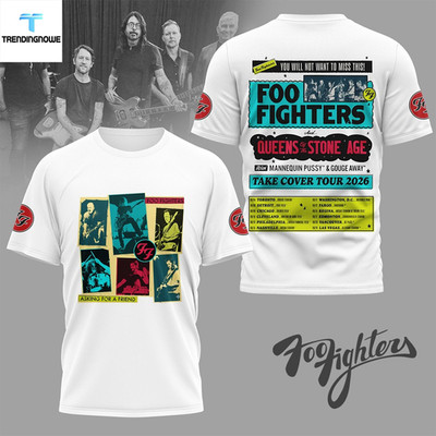 Foo Fighter 2026 Take Cover Tour 3D Shirt Unisex S-5XL