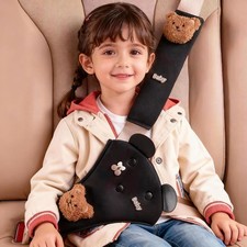 Cute Bear Seat Belt Cover Pads for Kids   Soft Mesh Seatbelt Cushion Shoulder