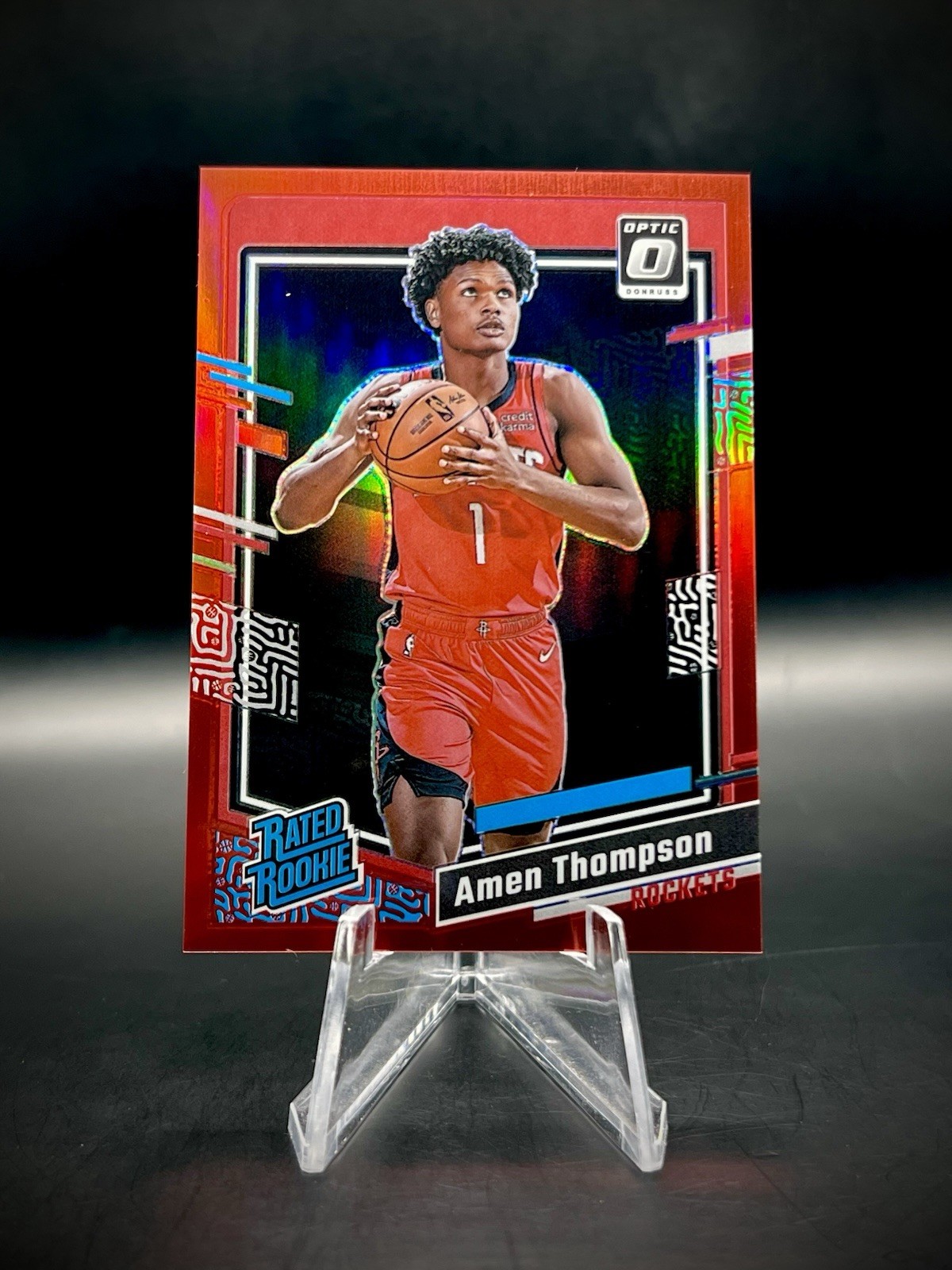 ❤️2023-24 Donruss Optic #229 Amen Thompson True Red Prizm /99 Rated Rookie RC