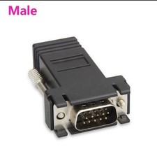 (2) CABLE de red VGA macho a RJ45 HEMBRA Cat5e 6 Ethernet extender video a través de red