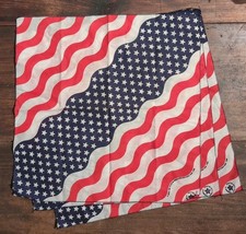 Vintage American Flag Bandana - Made In USA Lot Of 4 Size 21" x 21"