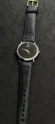 メンズウェア Black Watch Collared Snead Vintage New 1998 SEIKO Men's 35mm Quartz Watch Black Case Gold
