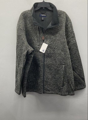 Knoss Gray Heathered Sweater Fleece Full Zip Jacket Men's 3XL NWT