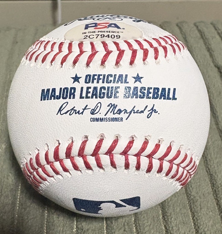 JIM THOME Autographed OMLB Baseball w/The Thominator Inscription PSA COA view 3