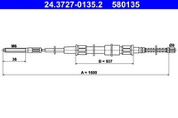 Hinten ATE 24.3727-0135.2 Seilzug, Feststellbremse FüR VW