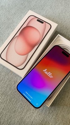 Apple iPhone 15 128GB Pink Smartphone in Box (With Box Included)