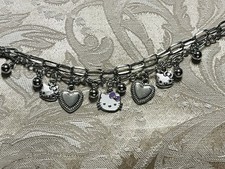 Sanrio Silver Hello Kitty Multiple Charm Adjustable Fashion Fun Trendy Bracelet