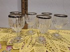 6  Stem Wine Glasses J Preziosi Italy 2oz. Platinum/Silver Rim 3" Tall — photo 7