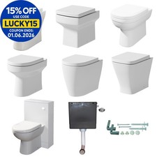 Back To Wall Toilet BTW WC Pan Soft Close Seat Concealed Cistern Furniture Unit