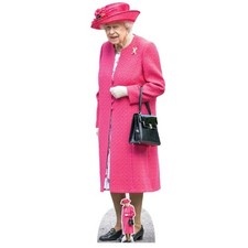 Queen Elizabeth II Pink Coat Lifesize Cardboard Cutout 163cm
