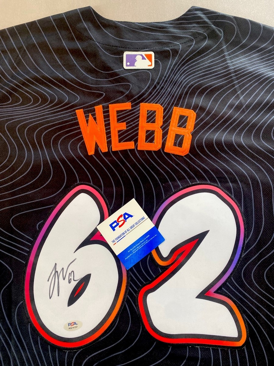 GIANTS- LOGAN WEBB AUTOGRAPH #62 NIKE CITY CONNECT JERSEY PSA