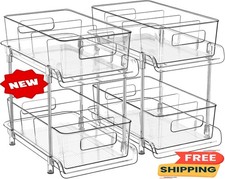 Organizador de ba o de 2 niveles con divisores, organizador transparente para de