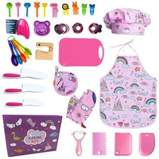 Kids Cooking and Baking Chef Set, Apron Chef Hat Accessories Complete Cooking...