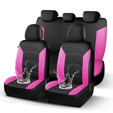 Car Seat Covers Waterproof Neoprene Seat Covers, Airbag Full Set Black Pink