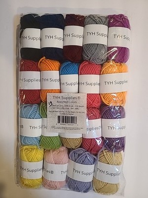 TYH Supplies 19 Pack 22 Yard Acrylic Yarn Assorted Colors Skeins 3 DK Weight