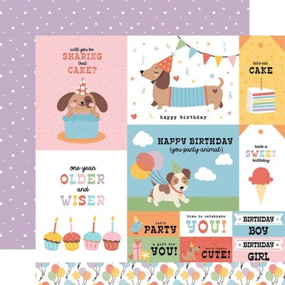 Echo Park Party Animal Double-Sided Cardstock 12X12-Multi Journaling Cards