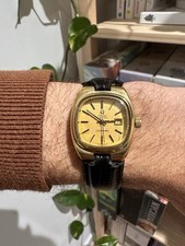 Omega Seamaster Ladies Vintage Date Watch 24k Gold Plated