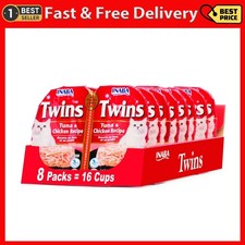 Inaba Twins Wet Cat Topper Cups, 1.23 Oz Serving, 16 Servings, Tuna  Chicken