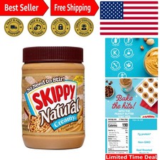 Natural Creamy Peanut Butter Spread - 26.5 oz Jar, Gluten-Free  Kosher