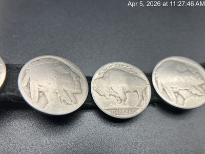 Vintage Leather Navajo Buffalo Nickel Coin Bracelet Native American Style