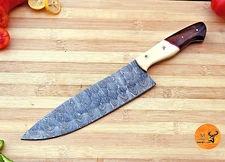 Custom Hand Made Damascus Chef Knife Kitchen / Hand forged Damascus Steel  2657