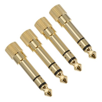 4 Stück 3,5 mm auf 6,3 mm Audio-Adapter aus Messing für Kopfhörerverstärker