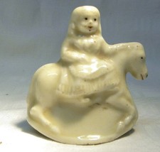 ANTIKER VIKTORIANISCHER FIGURALER TORTENTRICHTER / VOGEL / GEBÄCK SCHLITZ MÄDCHEN & SCHAUKELPFERD