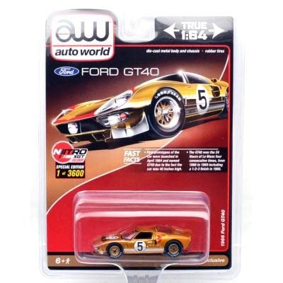 Auto World Maßstab 1:64 Ok Toys Exclusive - 1966 Ford Gt40#5 (Gold) Ok Toys Exclusiv