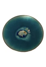 Sally de Paoli Mid-Century Modern Enamel on Copper Bowl – Fish Motif, 6” Signed