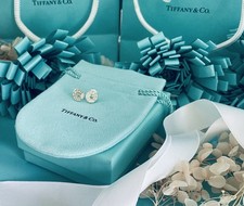Tiffany & Co. 1837 Circle Stud أقراط Sterling فضي 925 أصلي Backs